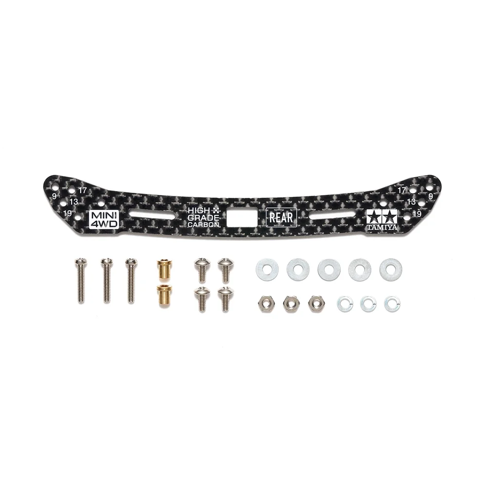 15549_01.webp TAMIYA 15549 1/32 MINI 4WD HG CARBON WIDE REAR PLATE 2MM (SLIDING DAMPER) - Image 1
