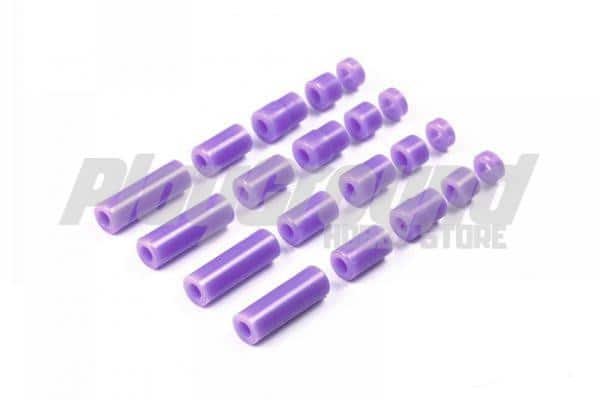 51fbb0f40160153923cf70ff90cbafe1-600x400-1-1.jpg Tamiya 95536 1/32 Mini 4WD Lightweight Plastic Spacer Set (12/6.7/6/3/1.5mm) (Purple) - Image 1
