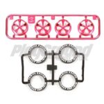 Tamiya 95333 Lo-Pro Tire/Wheel Set Pink Plated (5-Spoke)