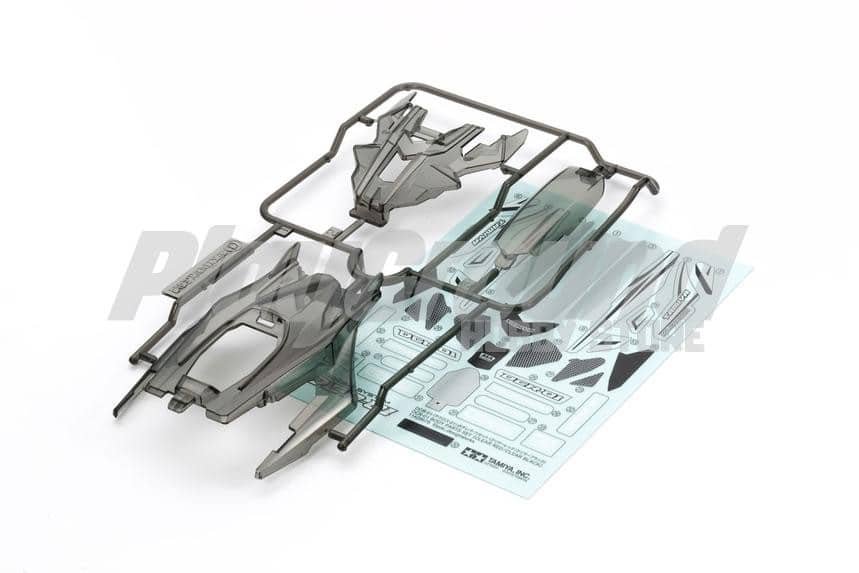 6aa5b2124c2e9cf46df6ac78742a4449-1.jpg Tamiya 95408 1/32 Mini 4WD DCR-01 Body Parts Set (Clear Black) - Image 1