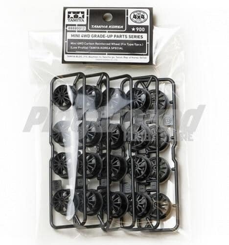 88880012-1.jpg Tamiya Mini 4WD 88880012 MINI 4WD Carbon Reinforced Wheel (LP Fin type/5pcs) TKC - Image 1