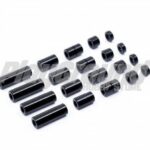 TAMIYA 92432 - ALUMINUM SPACER SET (12/6.7/6/3/1.5MM, 4 PCS. EACH) BLACK TAMIYA KOREA 25TH ANNIVERSARY