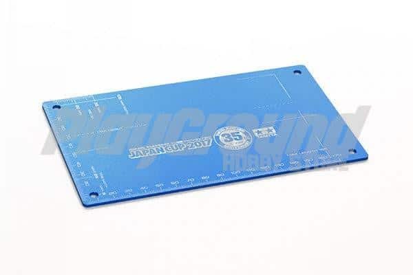 95108-1.jpg Tamiya 95108 Mini 4WD HG Aluminum Setting Board (Blue) (35th Anniversary & Japan Cup 2017) - Image 1