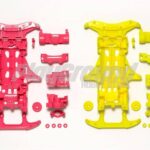 Tamiya 95356 1/32 Mini 4WD JR Fluorescent Chassis Set VS Chassis Pink/Yellow