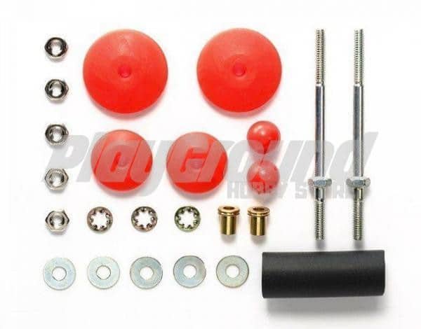 95401-600x470-1-1.jpg Tamiya 95401 1/32 Mini 4WD Large Diameter Stabilizer Head Set (11mm/15mm) (Red) - Image 1