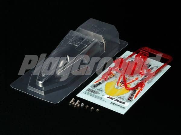 95406-600x450-1-1.jpg Tamiya 95406 1/32 Mini 4WD Fire Dragon Clear Body Set (Polycarbonate) - Image 1