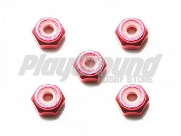 95426-600x450-1-1.jpg Tamiya 95426 2mm Aluminum Lock Nut (Pink, 5pcs.) - Image 1