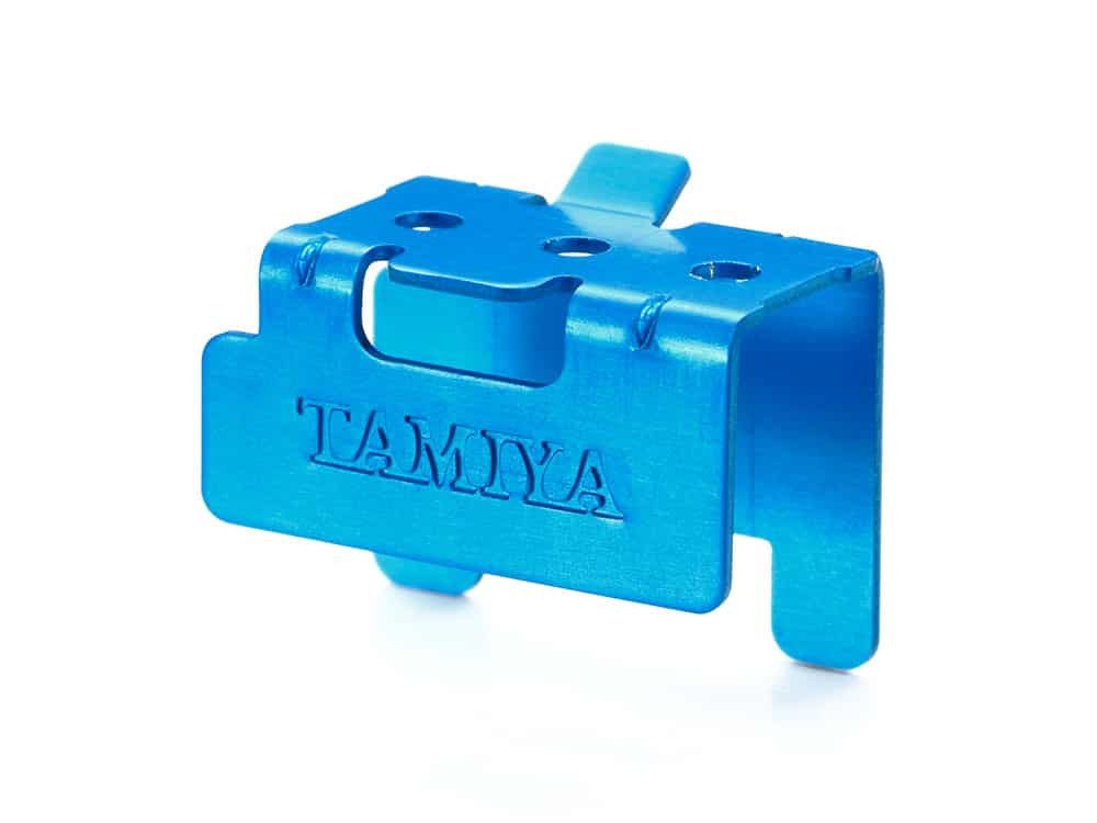 95428_1.jpg Tamiya 95428 1/32 Mini 4WD Aluminum Motor Support (Blue) Mini 4WD Station - Image 1