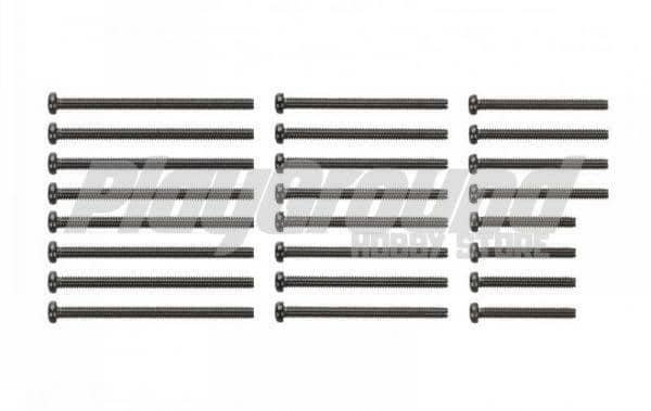 95434-600x379-1-1.jpg Tamiya 95434 1/32 Mini 4WD Stainless Steel Screw Set (15/20/25/30mm) (Black) - Image 1