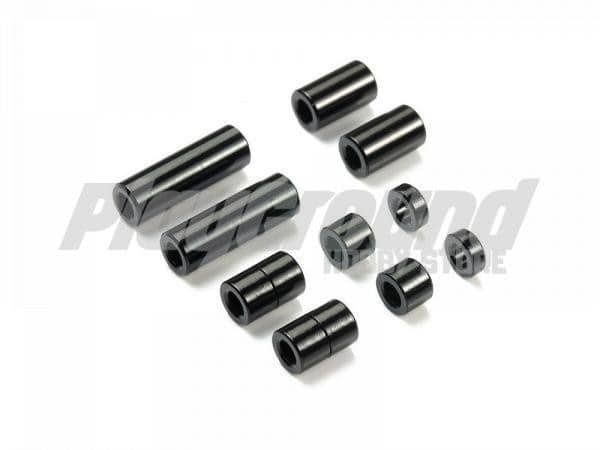95481_1-600x450-1-1.jpg Tamiya 95481 1/32 Mini 4WD Aluminum Spacer Set (12/6.7/6/3/1.5mm, 2pcs. each) (Black) - Image 1