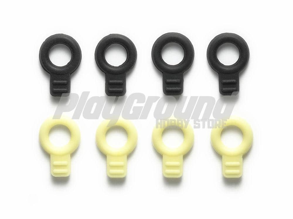 95492-1.jpg Tamiya 95492 Rubber Body Catches (Black, Yellow) Mini 4WD Station - Image 1