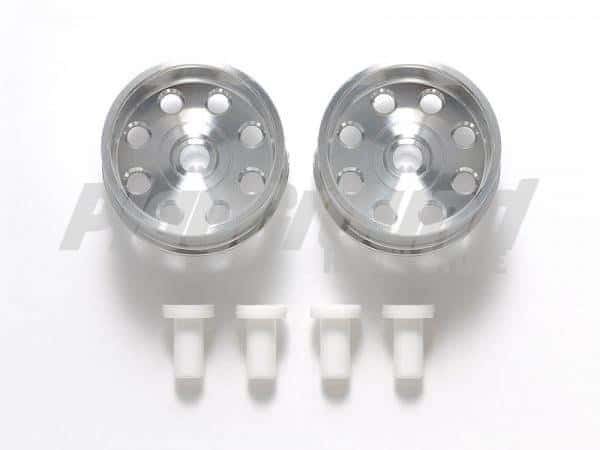 95538_1-600x450-1-1.jpg Tamiya 95538 1/32 Mini 4WD HG Aluminum Large Dia. Narrow Wheels II (2pcs.) - Image 1
