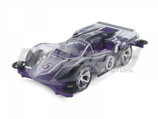 95571_1-600x450-1-1.jpg Tamiya 95571 1/32 Mini 4WD Exflowly Polycarbonate Body Special (Purple) (MS Chassis) - Image 1
