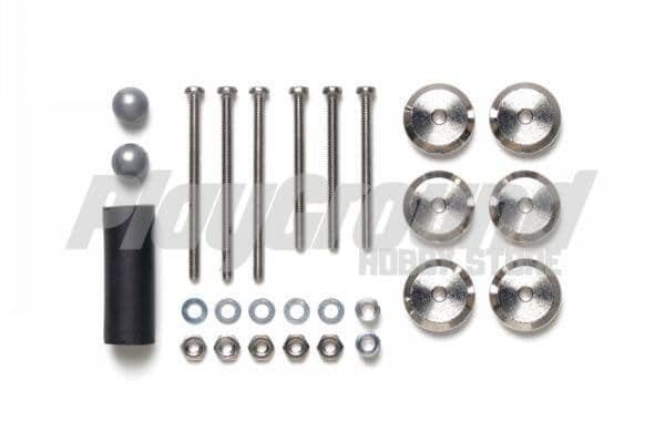 95608-600x400-1-1.jpg Tamiya 95608 Adjustable Mass Dampers (2.5g Weights x6/Silver) - Image 1