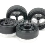 TAMIYA 1/32 MINI 4WD 95635 SUPER HARD SMALL DIA. NARROW TIRES (24MM) & REINFORCED 3-SPOKE WHEELS