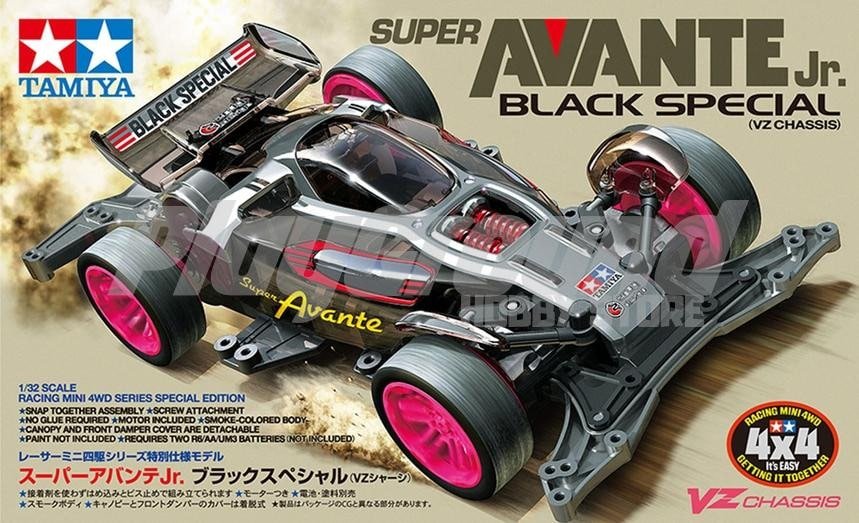 95648-1.jpeg TAMIYA 95648 1/32 MINI 4WD RJR SUPER AVANTE JR BLACK SPECIAL - Image 1