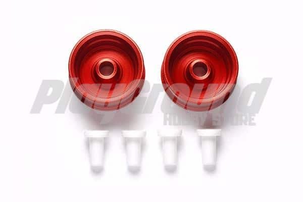 TA95403-1.jpg Tamiya 95403 1/32 Mini 4WD HG Aluminum Deep Rim Wheels for Low-Profile Tires (Red/2pcs.) - Image 1