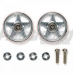 Tamiya 95438 1/32 Mini 4WD 19mm Aluminum Rollers (5 Spokes) w/Plastic Rings (Pink)