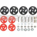 Tamiya 95390 1/32 Mini 4WD Low Friction Roller Set (Black & Red)