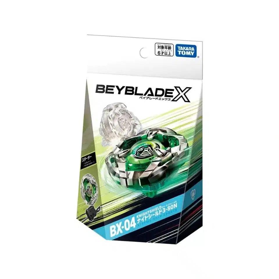 bx04a.webp Beyblade X - BX-04 Knight Shield 3-80N Starter Set - Image 1
