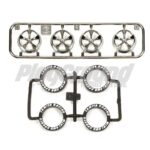 Tamiya 95330 Lo-Pro Tire/Wheel Set Black Plated (5-Spoke)