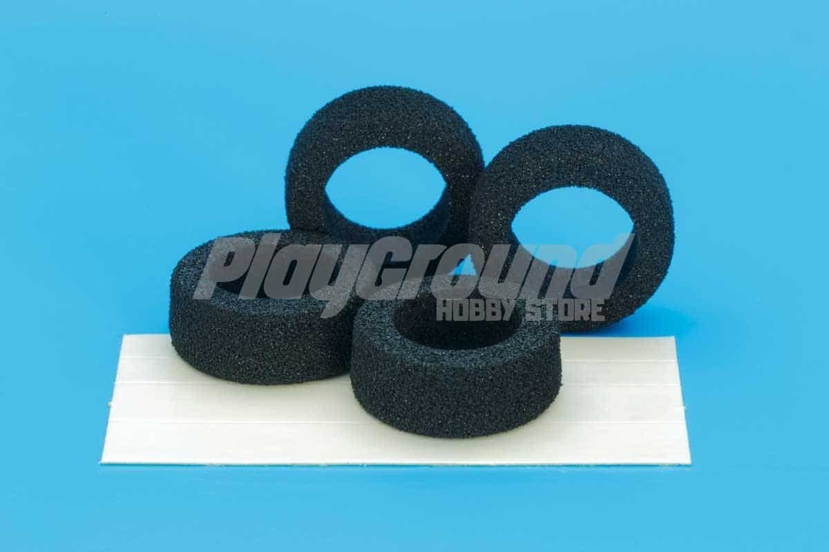 d733464a047efecc9e7cda33202e6496-1.jpg Tamiya 15507 HG Low Rebound Sponge Tires (for Large Dia. Narrow Wheels) - Image 1