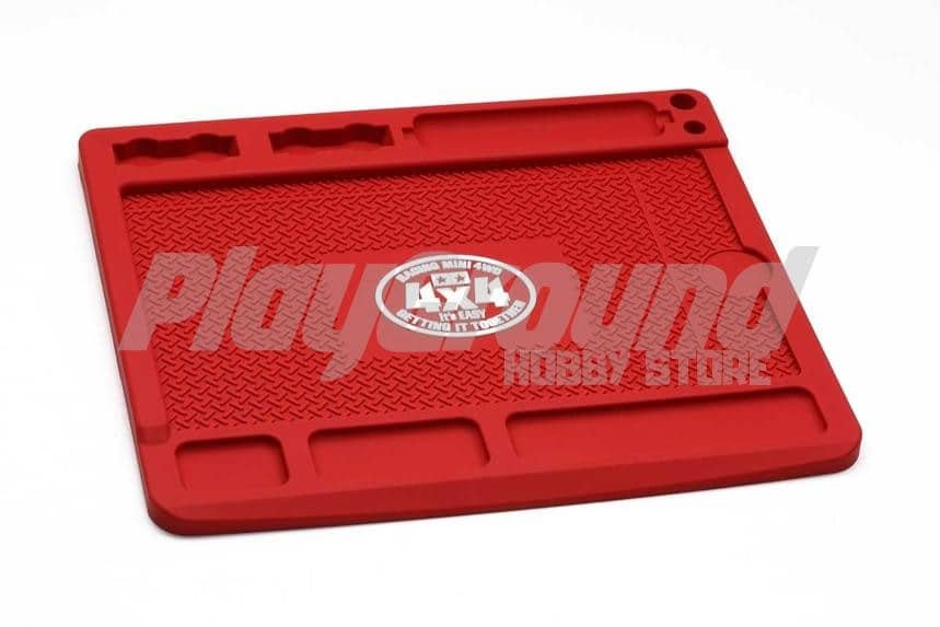 f65f3f4c8171bf17370f32e9e5e6d112-1.jpg Tamiya 95594 Mini 4WD HG Maintenance Base (180x210mm) Dark Red - Image 1