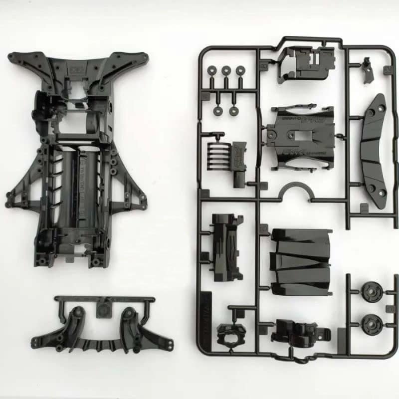 fmachassisprod.jpg TAMIYA 1/32 MINI4WD - ORIGINAL BLACK FM-A CHASSIS DEKIT - Image 1