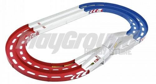 juniorcircuit2lane-1.jpg Tamiya 94893 Mini 4WD Oval Home Circuit (Two-Level Lane Change) (Red/White/Blue) - Image 1