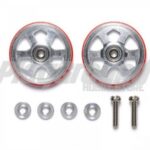 Tamiya 95513 19mm Aluminum Ball-Race Rollers (6 Spokes) w/Plastic Rings (Red)