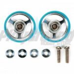 Tamiya 95348 17mm Aluminum Rollers w/Plastic Rings (Light Blue)