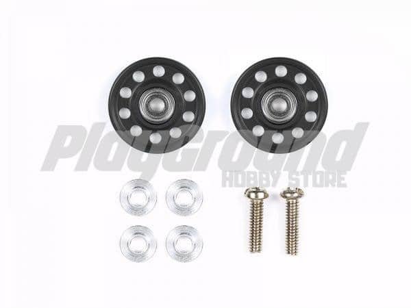 top-14-600x450-1-1.jpg Tamiya 95499 Lightweight 13mm Aluminum Ball-Race Rollers (Ringless/Black) - Image 1